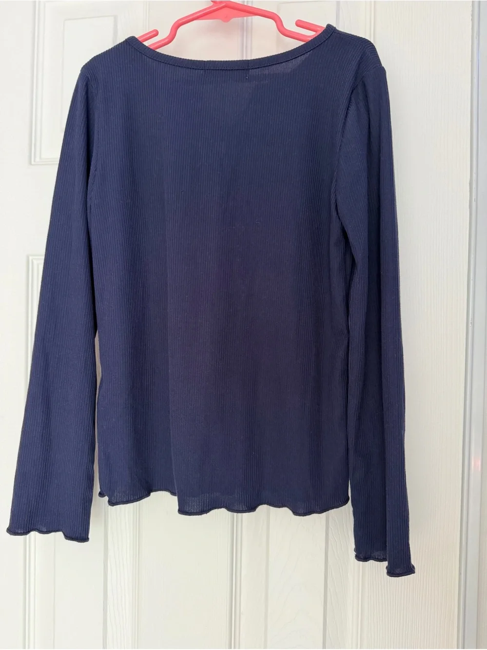 4/$25 Girls Ribbed  V-Neck Long Sleeve Top - Blue, White, Navy  Size 10/12